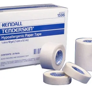 Cardinal - Kendall Hypoallergenic - 1596C - Hypoallergenic Medical Tape Kendall Hypoallergenic White 1/2 Inch X 10 Yard Paper NonSterile