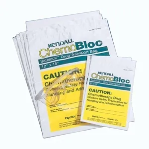 Cardinal - ChemoPlus - CT0500 - Chemo Drug Transport Bag ChemoPlus 12 X 15 Inch Clear / Yellow Zip Closure