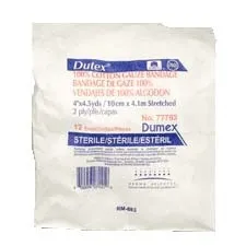 Gentell - Dutex - 77783 -  Conforming Bandage  4 Inch X 4 1/2 Yard 12 per Pack Sterile 2 Ply Roll Shape