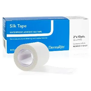 Dermarite - Silk Tape - 501211 -  Waterproof Medical Tape  White 1 Inch X 10 Yard Silk Like Cloth NonSterile