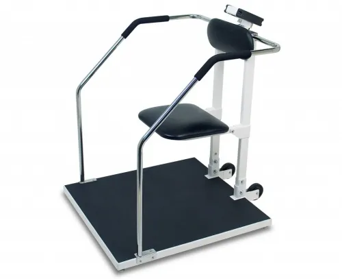 Detecto - 6868 - Chair Scale Or Stand On Scale Digital With Flip Up Seat Concealed Wheels 1000 Lb X .2 Lb/ 360 Kg X .1 Kg  Platform