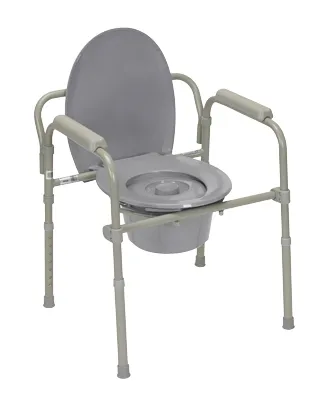 Fabrication Enterprises - 43-2330-4 - Commode with fixed arms, Steel, adjustable Height