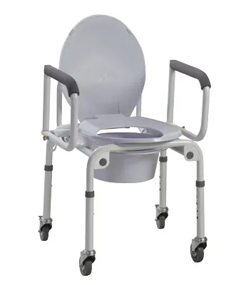 Fabrication Enterprises - From: 43-2350 To: 43-2350-2 - Commode with drop arms, wheels, aluminum, 2 each