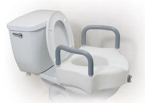 Drive Devilbiss Healthcare - From: 1152E To: 1152M - Drive Medical Elevated Toilet Seat w/Arms 2 in 1Locking Tool Free Retail