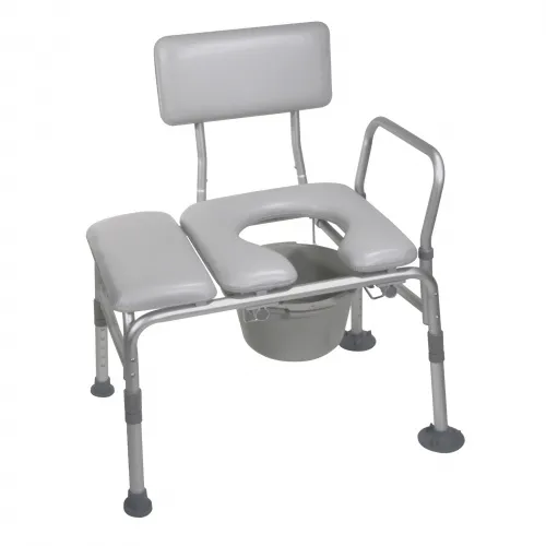 Drive Devilbiss Healthcare - drive - 12005KDC-1 - Drive Medical   Knocked Down Bath / Commode Transfer Bench Removable Arm Rail 18 to 22 1/2 Inch Seat Height 400 lbs. Weight Capacity