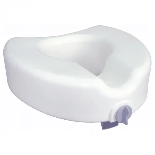 Drive Medical - Premium - 12014 - Raised Toilet Seat Premium 4-1/2 Inch Height White 300 lbs. Weight Capacity