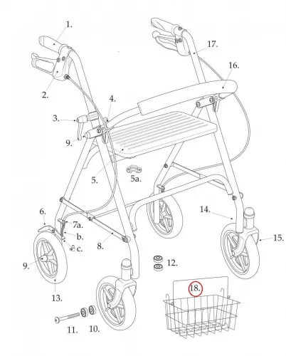 Drive DeVilbiss Healthcare - Drive Medical - From: 9502F1025706 To: 95032F260N13 -  Baskets For 4 Wheel Rollators