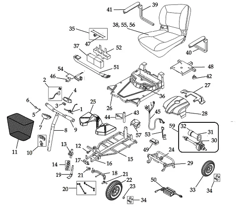 Drive Devilbiss Healthcare - From: C02-069-00401 To: C29-016-00301 - Drive Medical TillerSwivelAssembly,Bobcat X3/ X4, 1/ea