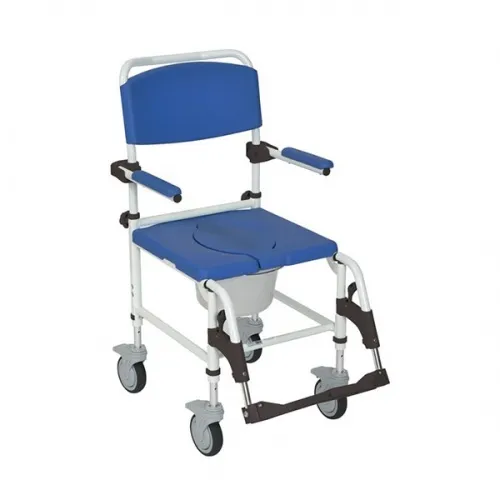 Drive Medical - drive - NRS185007 - Commode / Shower Chair drive Padded Flip-Back Arms Aluminum Frame With Backrest 18 Inch Seat Width 275 lbs. Weight Capacity
