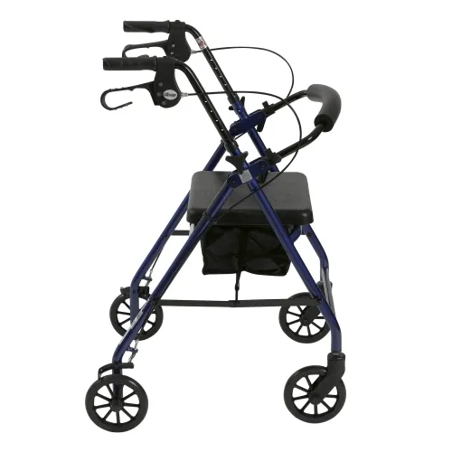 Drive Medical - R726BL - Aluminum Rollator with Fold Up and Removable Back Support and Padded Seat, Blue