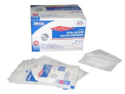Dukal - Caliber - 4070 -  Adhesive Dressing  2 X 3 Inch Nonwoven Rectangle White Sterile