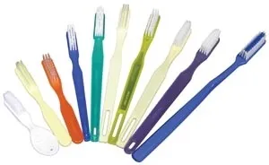 Dukal - TB46 - Toothbrush, 46 Tuft, Translucent Handle, Rounded Nylon Bristles