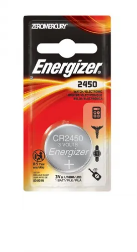 Energizer - ECR2450BP - Battery, Lithium, 3V Coin Cell, 6/bx