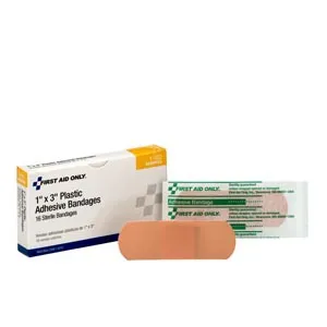 First Aid Only - 1-002 - Plastic Bandages, 1"x3", 16/bx  (DROP SHIP ONLY)