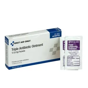 First Aid Only - From: 12-001 To: 12-700 - Triple Antibiotic Ointment, 12/bx (DROP SHIP ONLY)