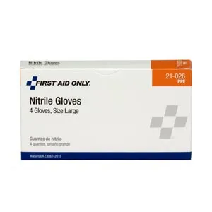 First Aid Only - 21-026-001 - Nitrile Exam Gloves, 4/bx  (DROP SHIP ONLY - $50 Minimum Order)