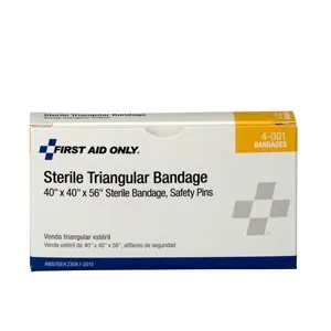 First Aid Only - 4-001-001 - Sterile Muslin Triangular Bandage, 40"x40"x56", 1/bx (DROP SHIP ONLY - $50 Minimum Order)