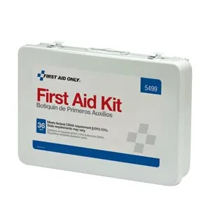 First Aid Only - 5499C - First Aid/CPR/BBP Kit, 36 Unit, Weatherproof Steel, Custom Logo (DROP SHIP ONLY - $50 Minimum Order)