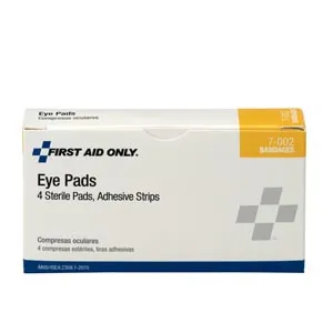 First Aid Only - 7-002-001 - Eye Pads, w/ Adhesive Strips, 4/bx  (DROP SHIP ONLY - $50 Minimum Order)