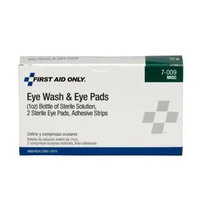 First Aid Only - 7-009-001 - 1 oz. Eyewash, Eyepads & Adhesive Strips, 1 set/bx  (DROP SHIP ONLY)