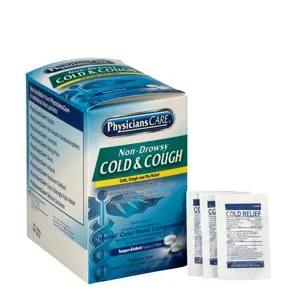 First Aid Only - 90033 - PhysiciansCare Cold & Cough, 2/pk, 125pk/bx (DROP SHIP ONLY - $50 Minimum Order)
