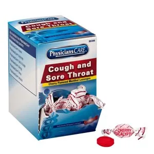 First Aid Only - 90306 - PhysiciansCare Cherry Flavor Cough & Throat Lozenges, 1/pk, 50pk/bx  (DROP SHIP ONLY)
