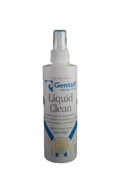 Gentell - Liquid Clean - GEN-32080C - Rinse-Free Body Wash Liquid Clean Liquid 8 oz. Pump Bottle Papaya Scent