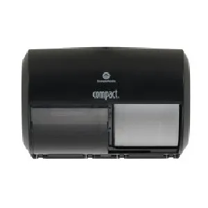 Georgia Pacific - Compact - 56744A - Toilet Tissue Dispenser Compact Black Manual Pull 4 Rolls Wall Mount