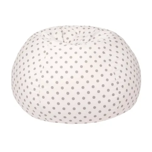 Gold Medal - From: 30012881907 To: 30012888991 - Extra Large Polka Dot Print Bean Bag Color: White & Grey Type of Upholsery: 100% Cotton Twill