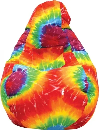 Gold Medal - 31011256830TD - 31011284935TD - Large Tear Drop Demin Look Bean Bag With Pocket - Color: Tie Dye Type Of Upholsery: Cotton Khaki Red