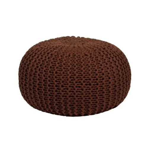 Gold Medal - 32010570902 - 32010570924 - Hand Knitted Pouf Bean Bag - Color: Brown Type Of Upholsery: Acrylic Knit Orange Tan Blue