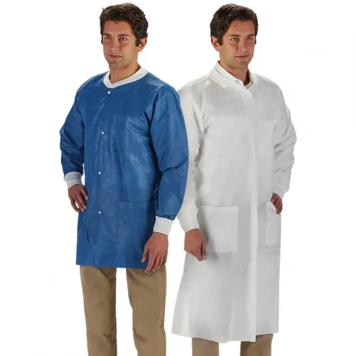 Graham Medical - 85240 - Labmates Coat,  3 Pocket, 3X Large, Nonwoven, Blue, 50/cs