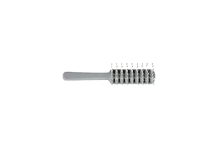 Dukal - HB02 - Hair Brush, Adult, Gray Handle with Plastic Bristles, Round Tips, 1/bg, 12 bg/bx, 24 bx/cs