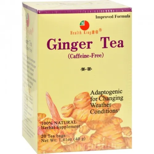 Health King Medicinal Teas - 417352 - Ginger Herb Tea - Caffeine Free - 20 Tea Bags