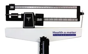 Health O Meter Professional - 402LBWH - Mechanical Beam Scale, Height Rod, Wheels, 400 lb Capacity, Platform Dimension (DROP SHIP ONLY)