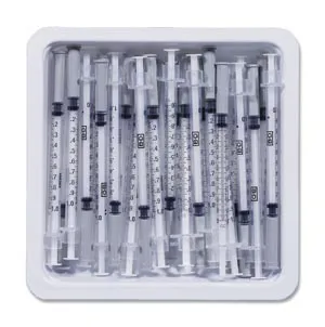 BD Becton Dickinson - 305537 - Allergist Tray, 1mL, Permanently Attached Needle, 26G x &frac12;", Regular Bevel, 25/tray, 40 trays/cs (Continental US Only)