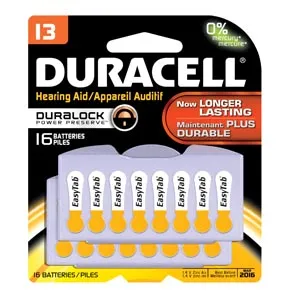 Duracell - DA13B16 - Battery, Zinc Air, Size 13, 16pk, 6 pk/bx, 6 bx/cs (UPC# 66122)