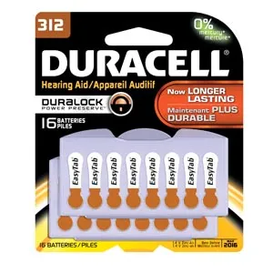 Duracell - DA312B16 - Battery, Zinc Air, (UPC# 66125)