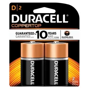 Duracell - MN1300B2Z - Battery, Alkaline, Size D, 2pk, 6 pk/bx, 8 bx/cs (UPC# 09061)