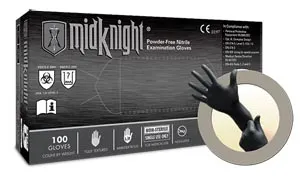 Ansell - MK-296-M - Exam Gloves, PF Nitrile, Textured, Black, Medium, 100/bx, 10 bx/cs (US Only)