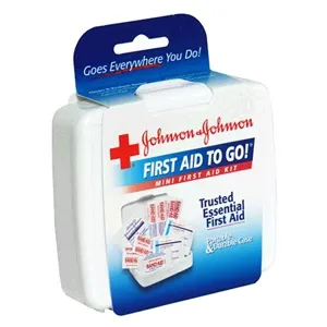 Johnson & Johnsonnsumer - 008295 - Johnson & Johnson Mini First Aid Kit, 4" H x 4-1/2" W x 1" D, White, Durable Plastic Case