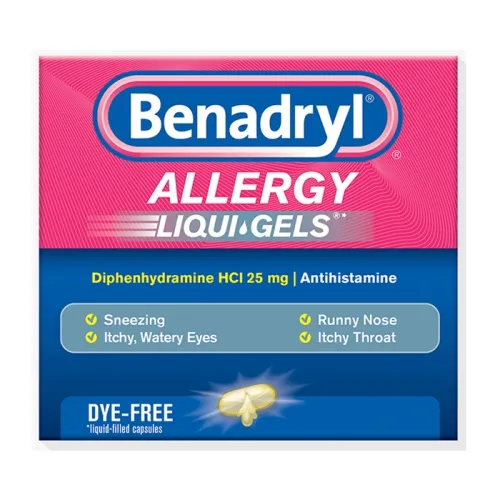 Johnson & Johnsonnsumer - 17021 - Benadryl Dye-Free Allergy Relief, Liqui-gels, 24 capsules.
