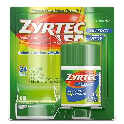 J&J - From: 20430 To: 20436 - Johnson & Johnson Zyrtec, 10mg Tablets (Individual Blisters), 14ct, 4/bx, 6 bx/cs