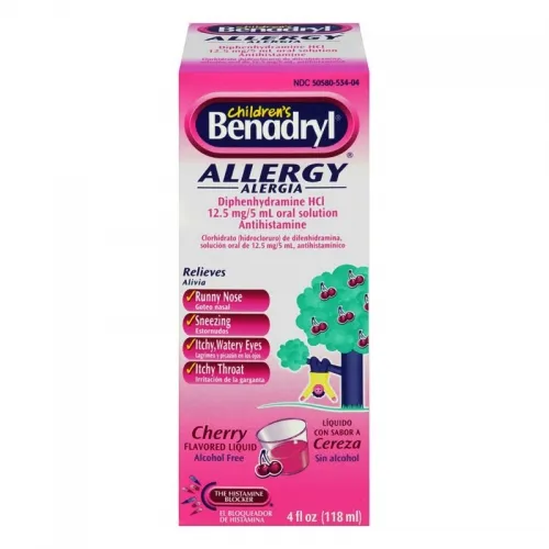 Johnson & Johnson - 53404 - Benadryl Allergy Liquid, Children, Cherry
