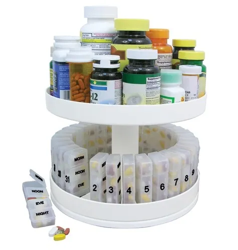 Jobar International - 10539 - Revolving Medicine Center w/31Daily Pill Compartments