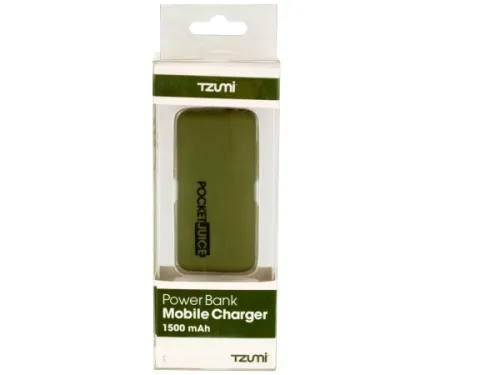 Kole Imports - EL362 - Olive Green Pocket Juice Rechargeable Power Bank