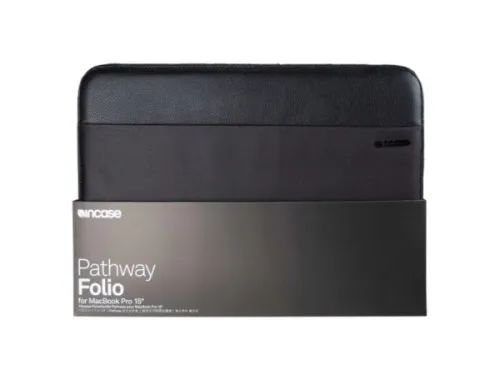 Kole Imports - FD143 - Incase Black Pathway Folio 15  Macbook Pro Laptop Sleeve
