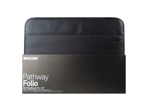 Kole Imports - FD145 - Incase Black Pathway Folio 13  Macbook Pro Laptop Sleeve