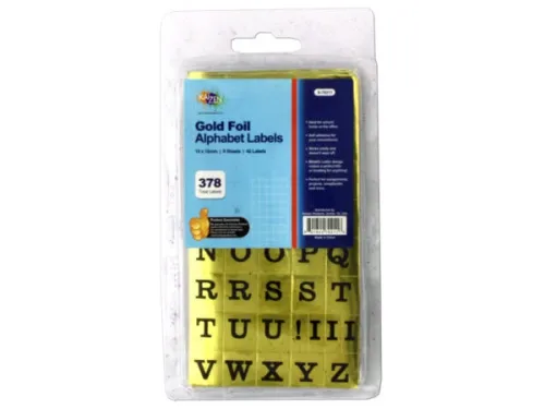 Kole Imports - GO100 - Gold Foil Alphabet Letter Labels