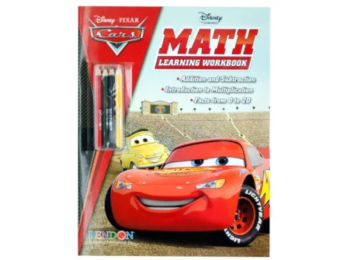 Kole Imports - HA415 - Disney Pixar Cars Math Workbook With Pencils